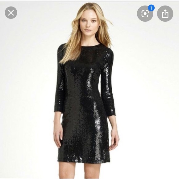 SOLD!!!NWOT! Tory Burch Sequin Midi Dress w/ 3/4 Sleeves. - Picture 2 of 7